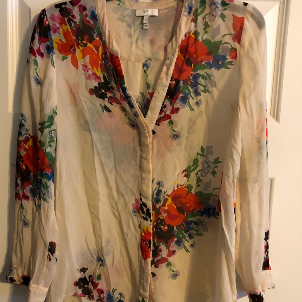 Joie 3/4 sleeve, sheer, floral top